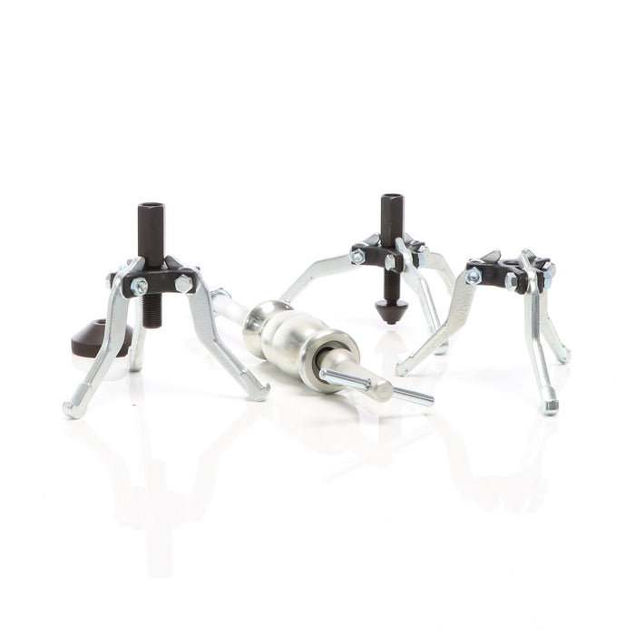 Set 5 pezzi estrattori a 3 bracci per cuscinetti interni ed esterni con martello scorrevole