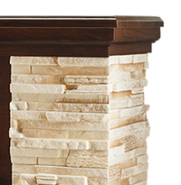 Camino Elettrico da Pavimento 90,3x98x30 cm Effetto Fiamma 2000W Rock & Cristina Noce