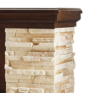 Camino Elettrico da Pavimento 90,3x98x30 cm Effetto Fiamma 2000W Rock & Galileo Silver Noce