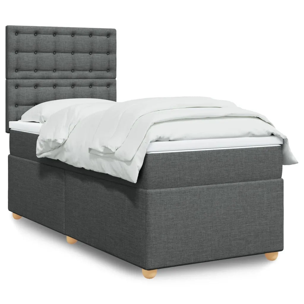 Giroletto a Molle con Materasso Grigio Scuro 80x200 cm Tessuto 3291122