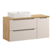 Set mobili bagno 120 cm con piano e lavabo da appoggio Trust Luxor Beige 120 x 1401 x 46 cm