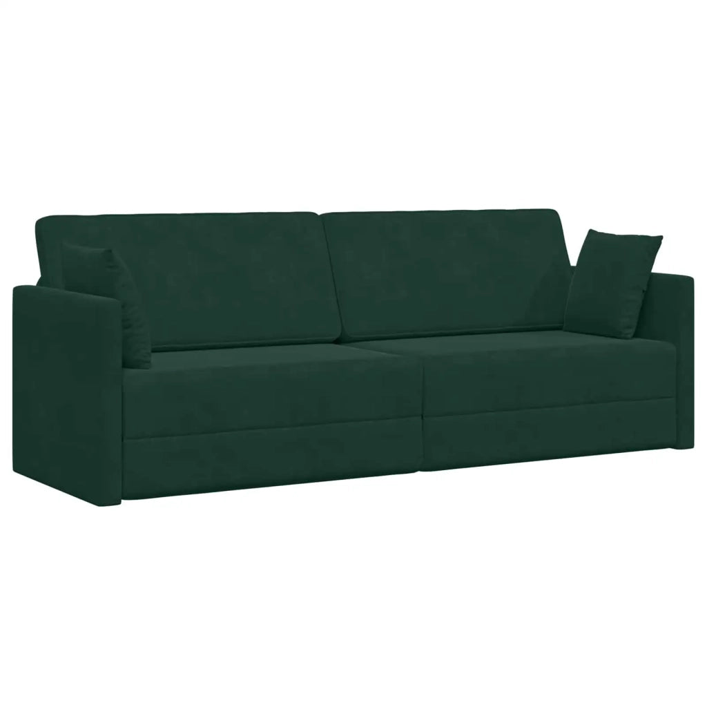 Divano-letto da pavimento Verde Scuro 213 x 70 x 77 cm Velluto 4106728