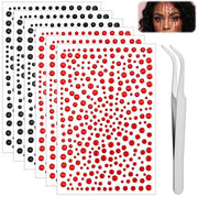 Pietre per il viso 6 pezzi - Pietre decorative adesive - Pietre per capelli - Spillo preciso - Acrilico - Adatto per festival
