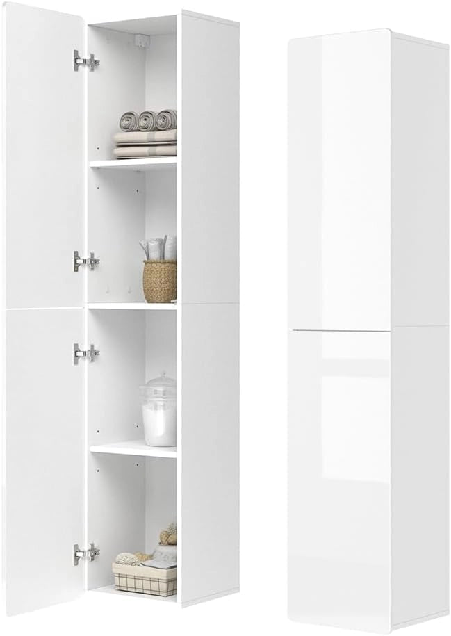 Mobile bagno alto Izan, Bianco, 36.6 x 171.6 cm, a parete, combinabile con altri mobili da bagno Izan
