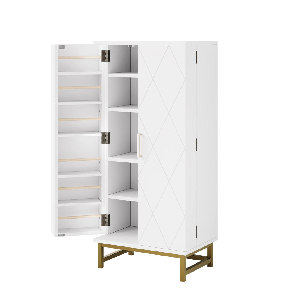 Mobile dispensa bianco con ripiani regolabili 60×40×130 cm