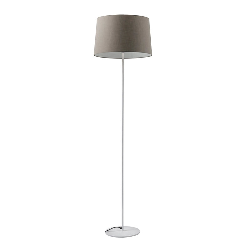 Vivien Piantana Bianca con Paralume Conico Tortora E27 IP20 48cm - Lampada da Terra in Metallo e Tessuto per Interni - Rossini Group