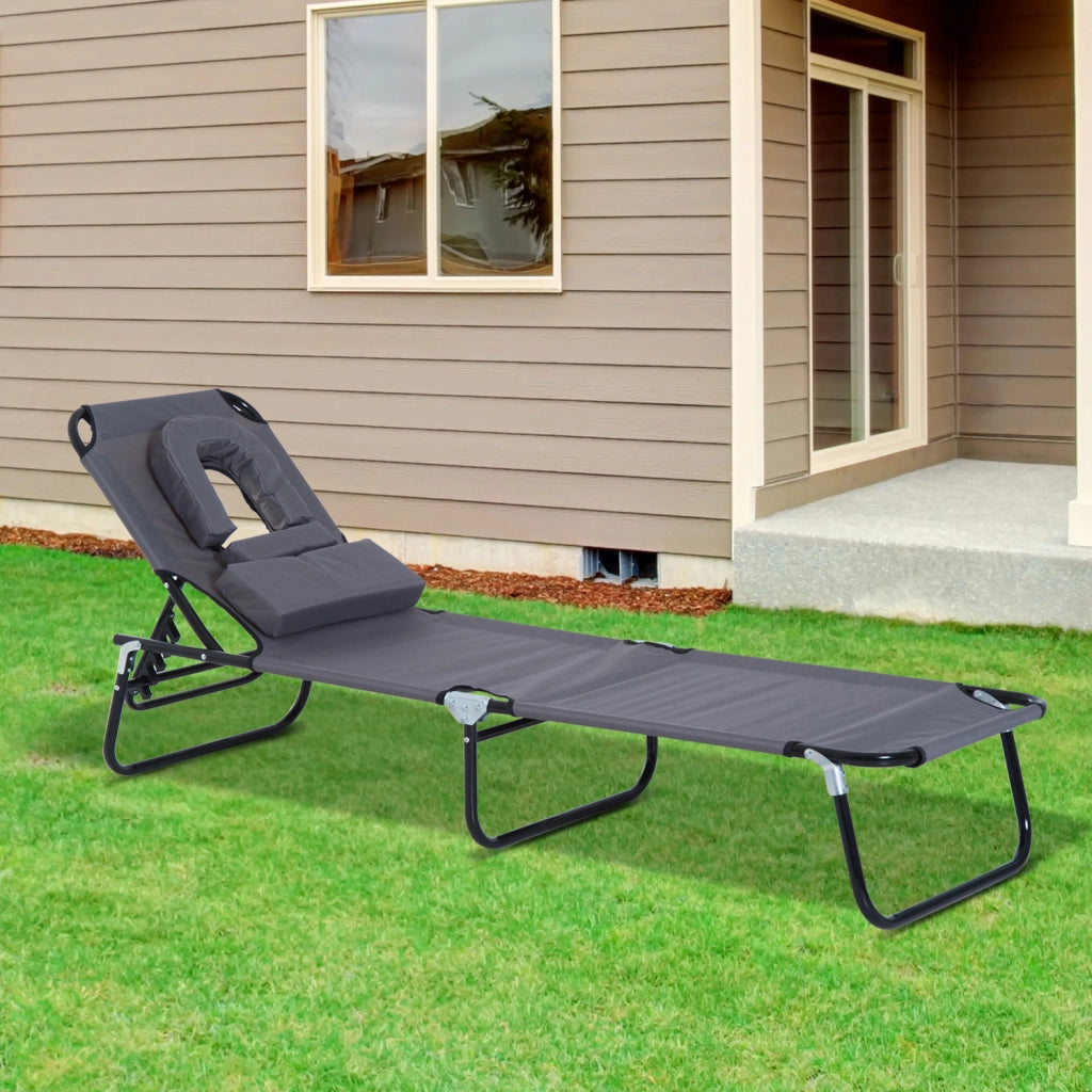 Lettino da Giardino ¨C zephmum ¨C Grigio 75x200 cm