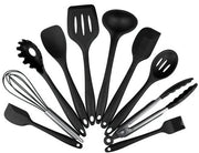 Set di Cucina a 10 Pezzi - Silicone di Alta Qualità - BPA Libero - Resistenti al Lavastoviglie - Non Aderenti - Facili da Pulire - Aiuti per la Cucina