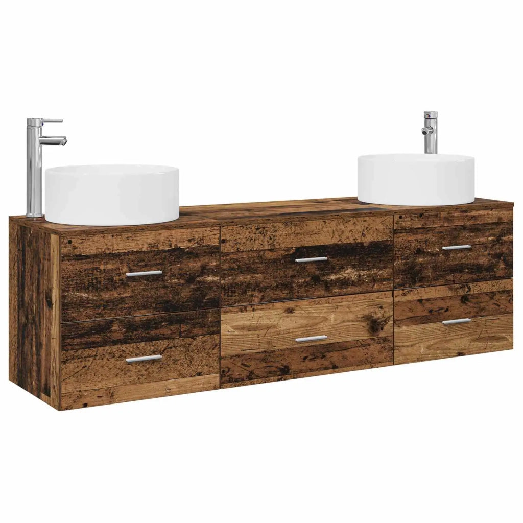 Set di mobili per il bagno 3 pz Legno antico 3405945