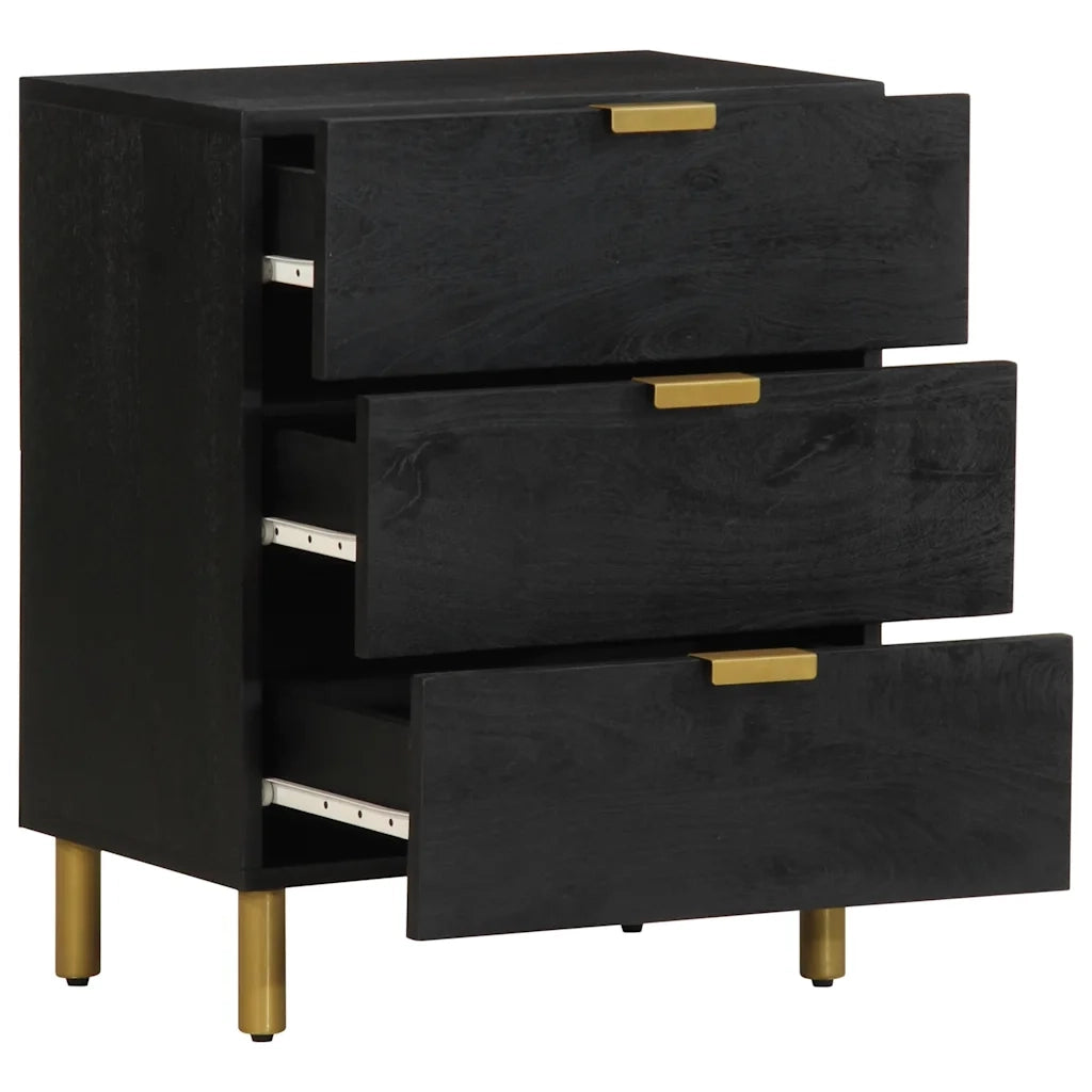 vidaXL Comodino Nero 50x33x62 cm in Legno Multistrato