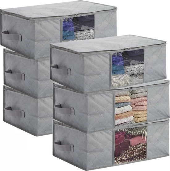 Organizzatore di tessuti sotto il letto - 34L - Opbergtas con coperchio - Opvouwbaar - Rits - Organizzatore di cassetti - Tovaglie - Cuscini