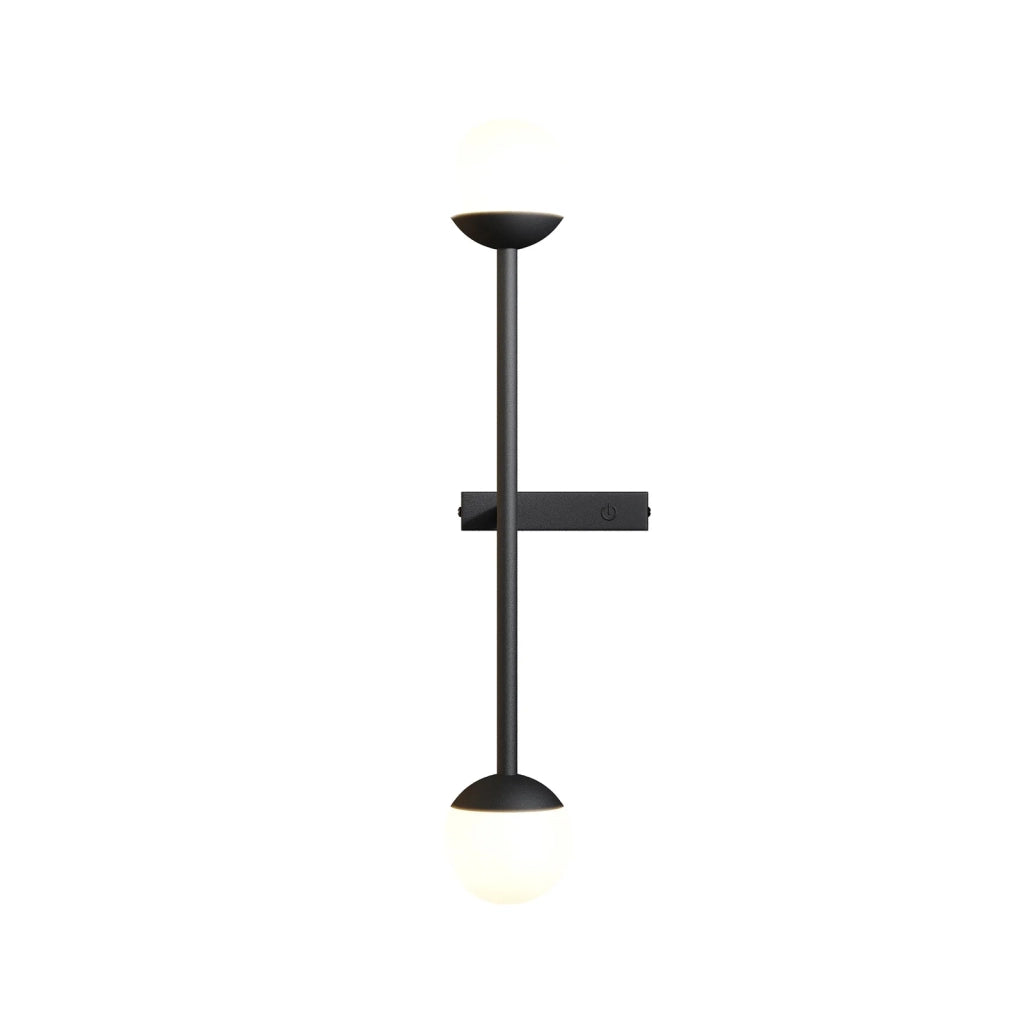 Maytoni Applique moderna Touch 1 luce LED integrato nero metallo vetro opaco bianco