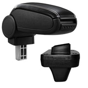 [pro.tec] Bracciolo centrale Opel Astra K - Rivestimento in similpelle nero con cuciture bianche - con vano portaoggetti