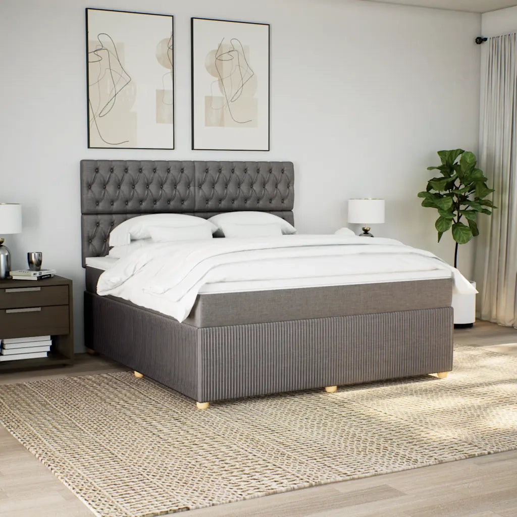 Giroletto a Molle con Materasso Tortora 180x200 cm in Tessuto 3294446