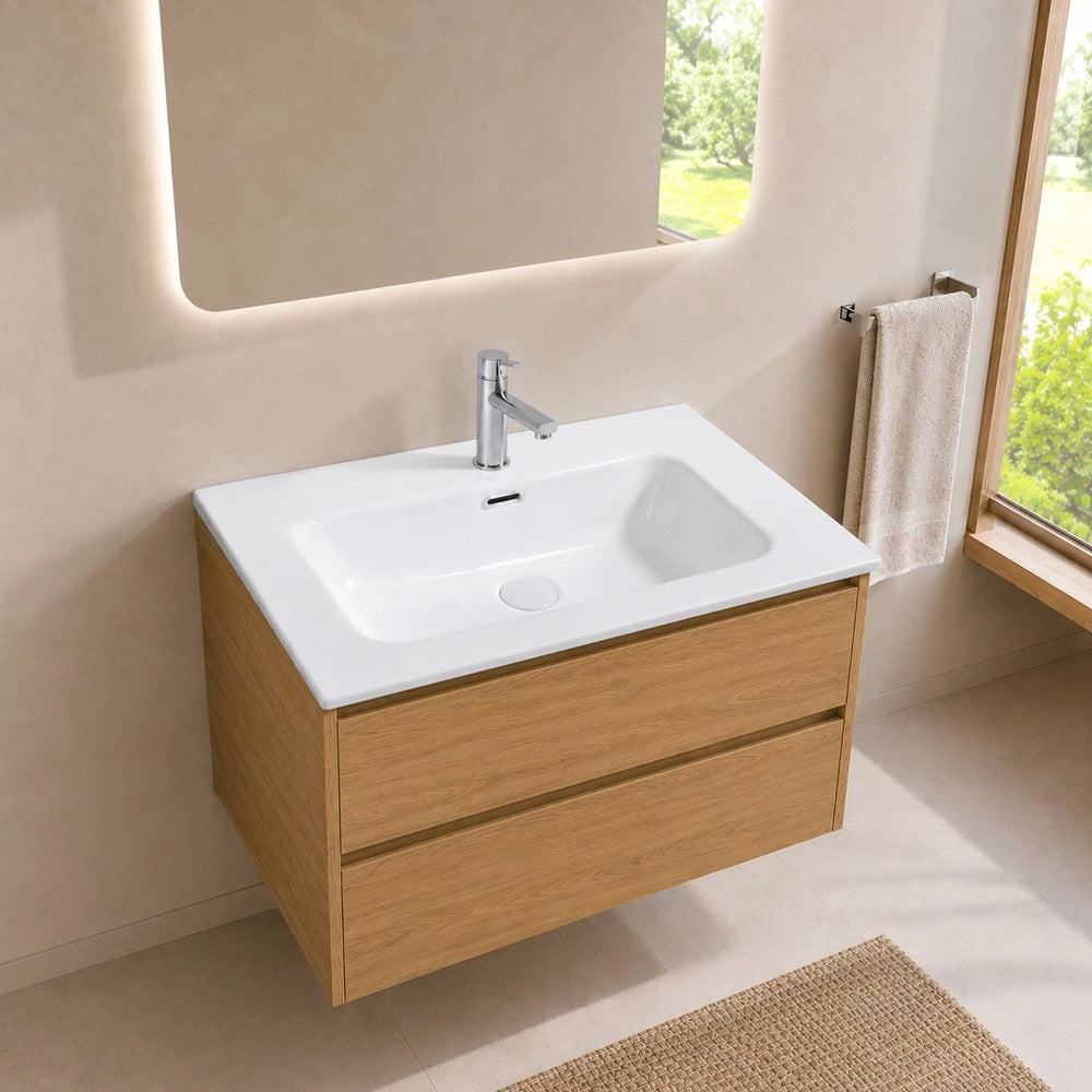 Lavabo Bulnes60 in Ceramica Bianco Lucido 61 cm – Eleganza Essenziale per il Bagno