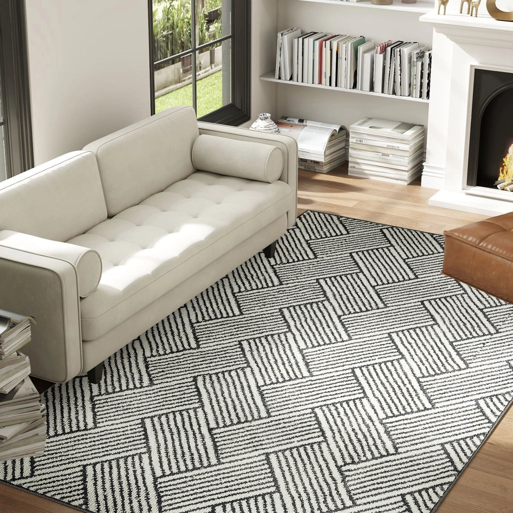 Tappeto 200x140 cm pelo corto lavabile in lavatrice ¨C Zephmum ¨C Grigio