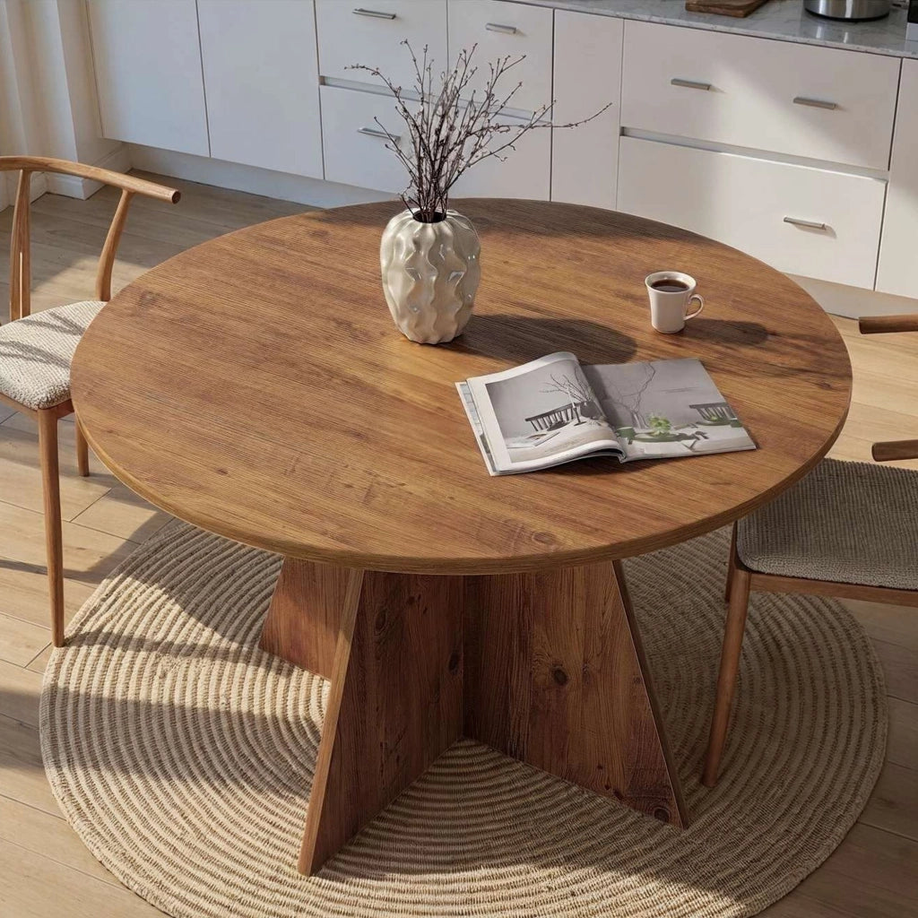 Racale, Tavolo Fisso 4 Posti, 120x120x75h cm Marrone Rovere Nodi