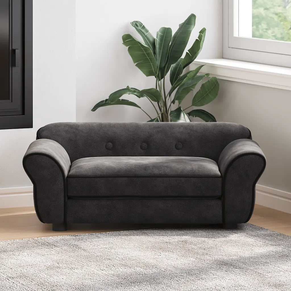 Divano per Cani Nero 72x45x30 cm in Peluche CFW7627938