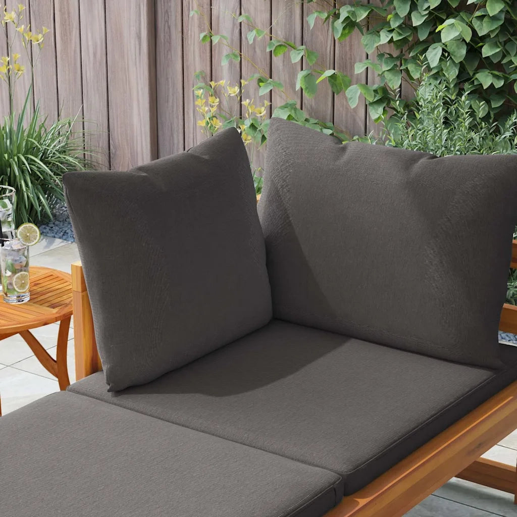 Divano da Giardino-Lettino Prendisole con 1 Bracciolo Grigio Scuro Massello Acacia
