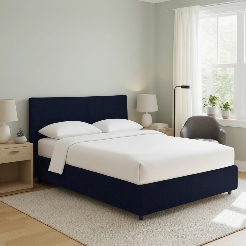 Tipton, Letto Matrimoniale Sfoderabile Made in Italy, Viola Scuro