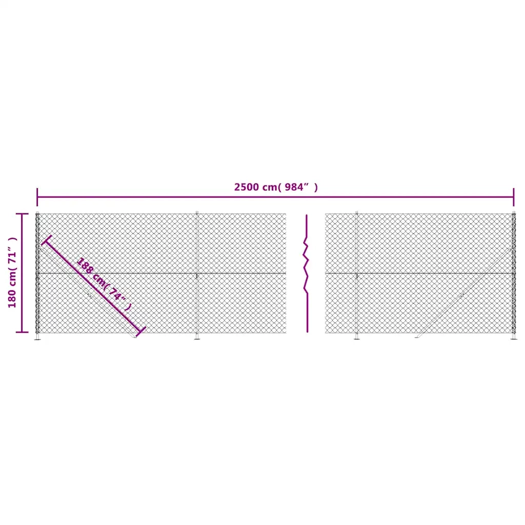 Recinzione da Giardino | Recinzione a Rete con Flangia Verde 1,8x25 m