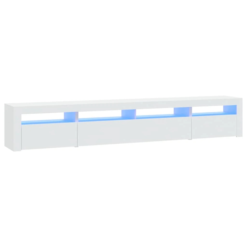Mobile TV multimediale scaffale TV credenza mobile TV sala da pranzo soggiorno camera da letto con luci LED 240 x 35 x 40 cm bianco 02_0026563