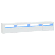 Mobile TV multimediale scaffale TV credenza mobile TV sala da pranzo soggiorno camera da letto con luci LED 240 x 35 x 40 cm bianco 02_0026563