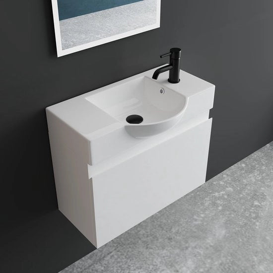 Set di accessori per la cucina con lavandino 55 cm - Arredamento per la stanza da bagno - Cassetto inferiore - Cassetto inferiore per lavandino - Bianco - Progetto di progettazione duraturo
