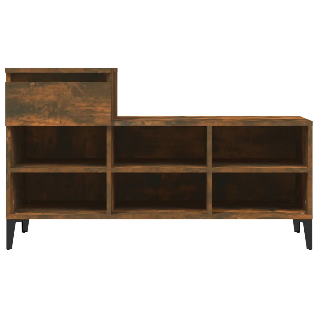 Scarpiera | Mobile per scarpe Rovere Fumo 102x36x60 cm in Legno Multistrato