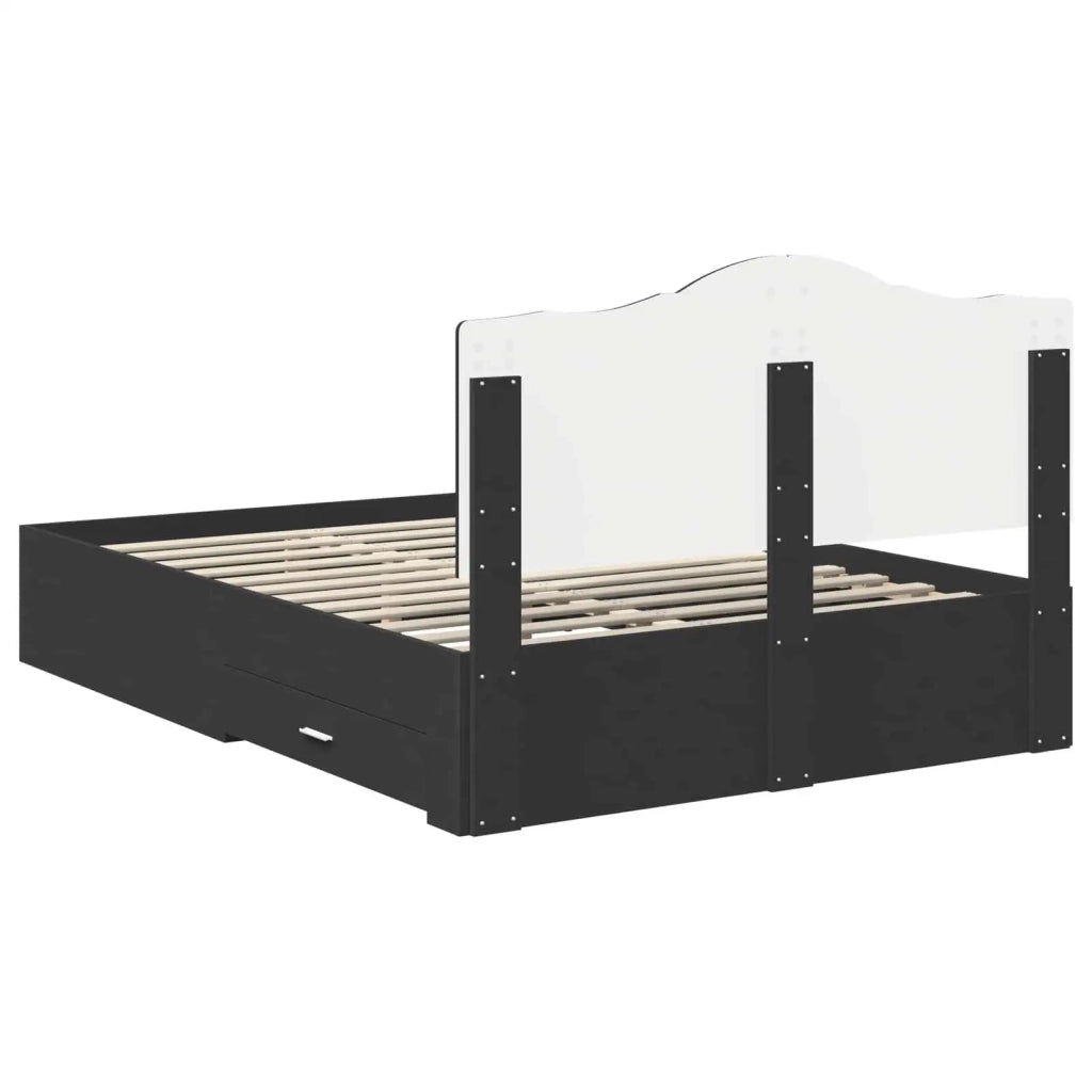Struttura del letto Nero 140 x 190 cm Legno multistrato