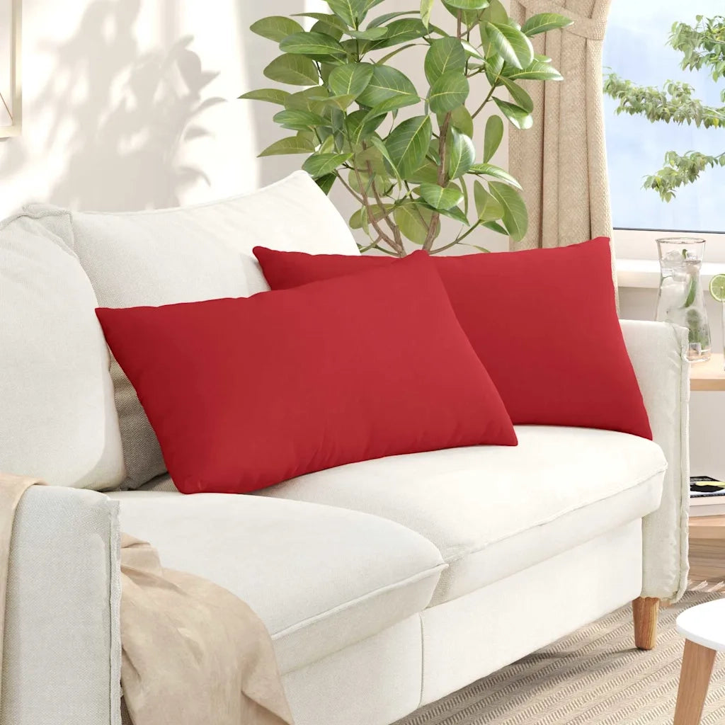 Cuscini da Divano 2 pz | Cuscini per sedie Rosso 80 x 40 cm Tessuto