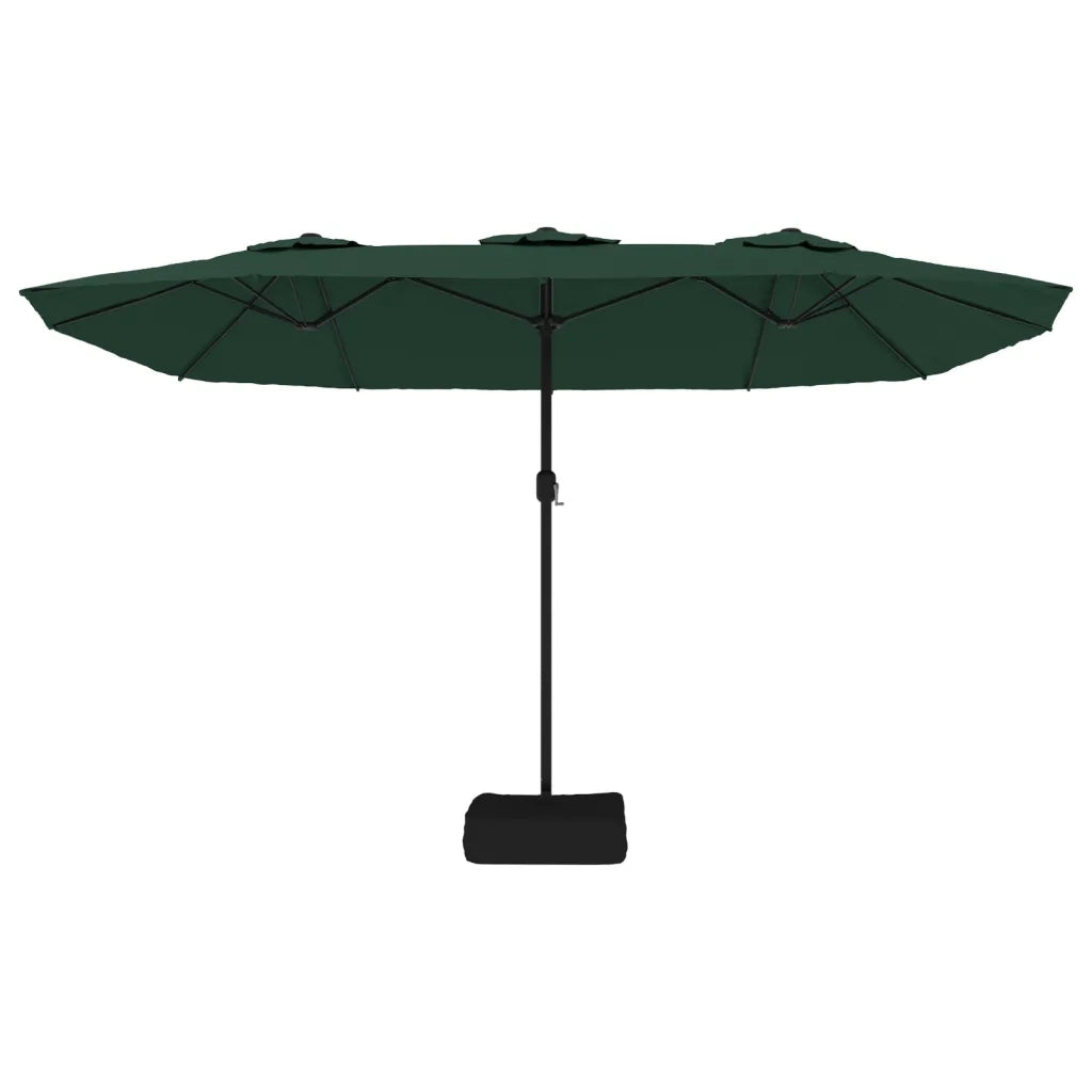Ombrellone a Doppia Testa con LED-Ombrello da giardino Verde 449x265 cm