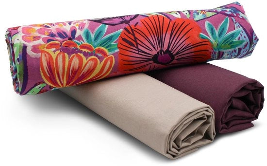 Set di tessuto in cotone a 1,5m design + 2x tessuto a colori omologati 100% cotone (Set89)