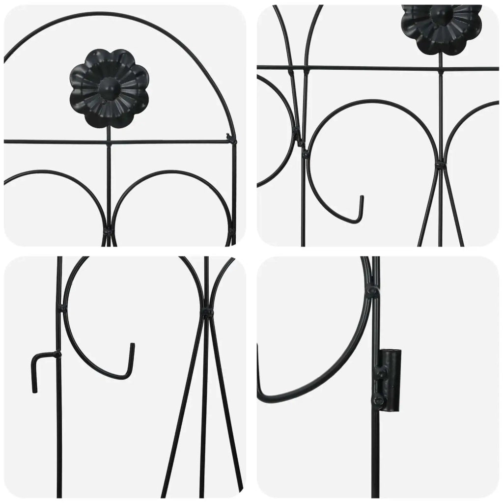 Recinzione per Giardino 5 pcs Nero Acciaio