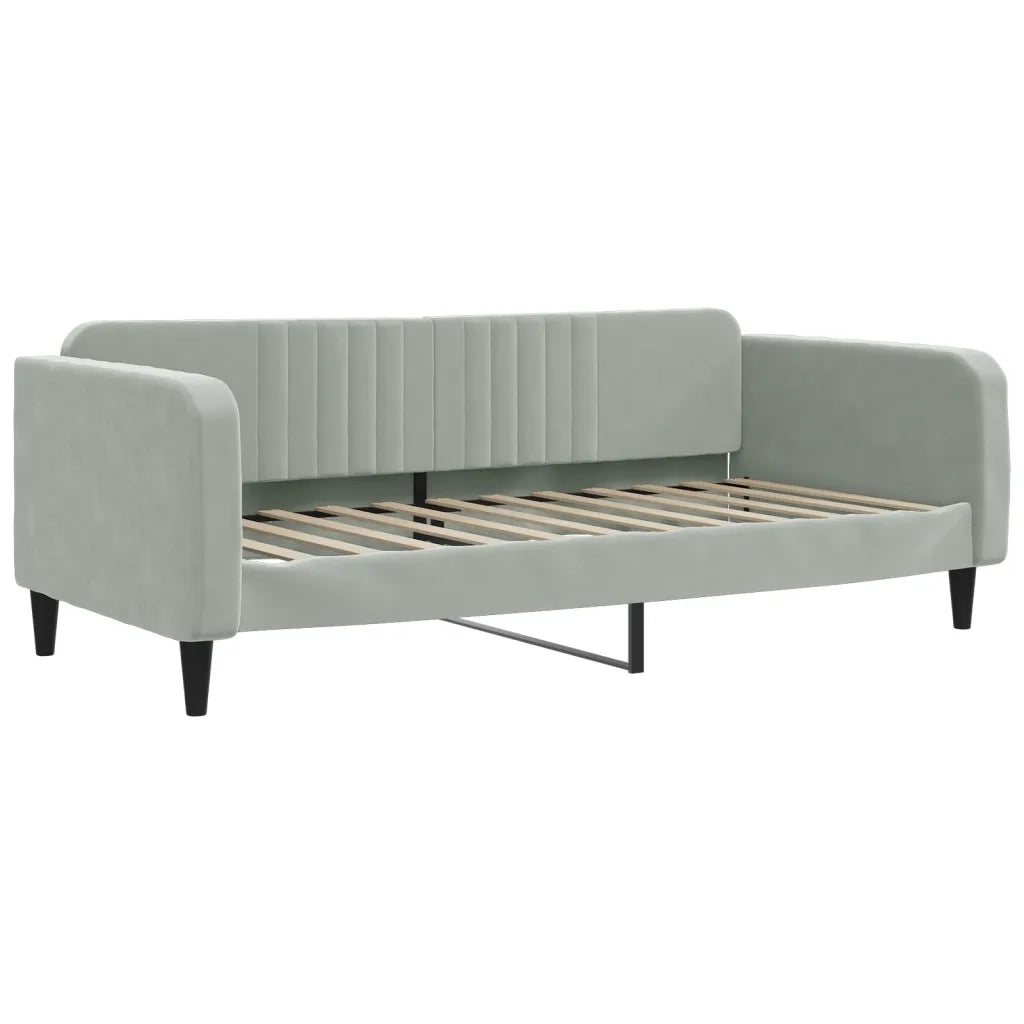 Letto da Giorno Grigio Chiaro 100x200 cm in Velluto 354093
