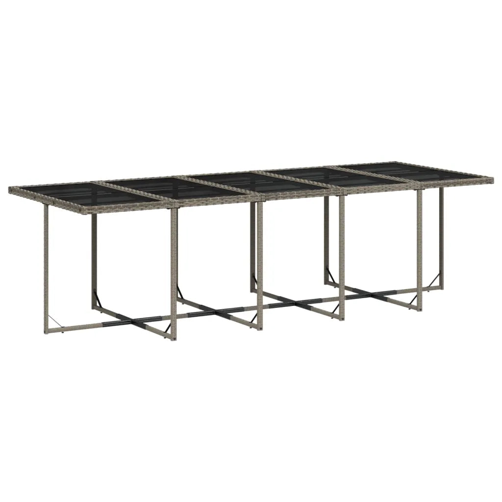 Set da Pranzo da Giardino 11pz con Cuscini in Polyrattan Grigio 3277699