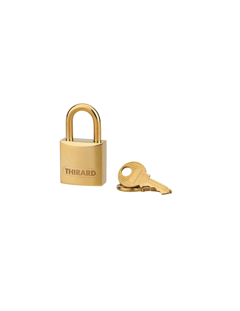 Lucchetto a chiave Luxe, ottone, interno, arco in ottone, 20mm, ottone lucido, 2 chiavi - THIRARD