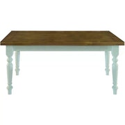 Tavolo da pranzo legno allungabile country chic piano rovere e bianco 140x85 h.78 (716) - Mobili 2G