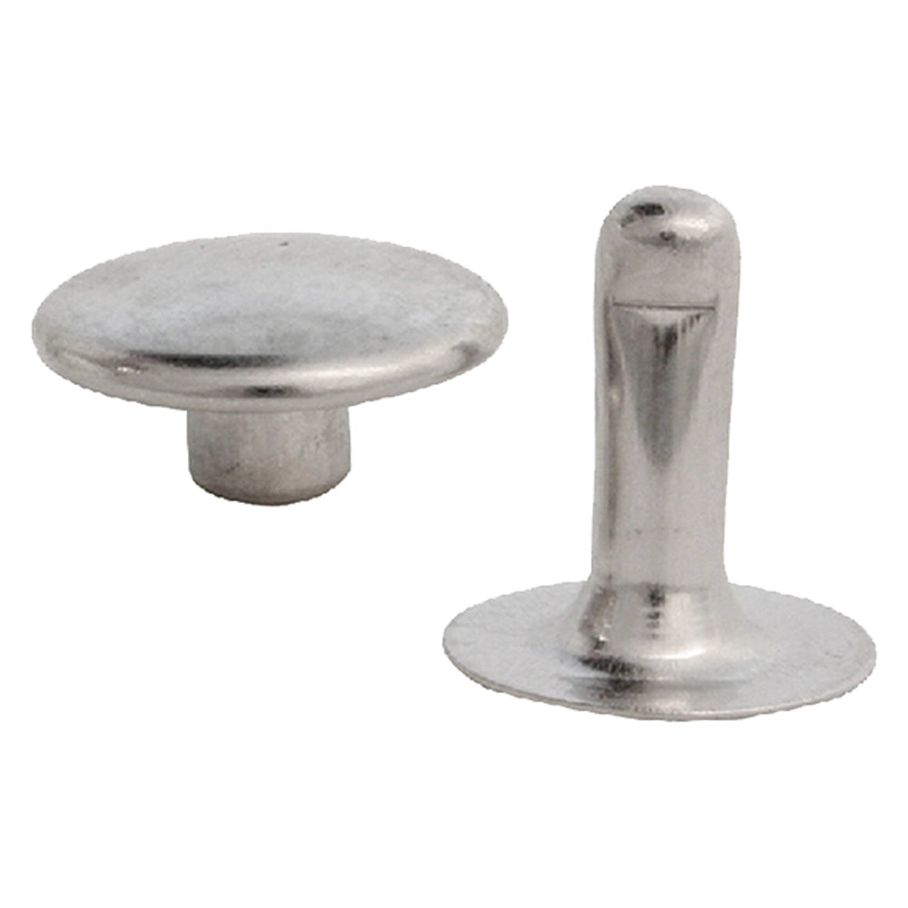 RIVETTO NICHELATO CON TESTA MASCHIO/FEMMINA N. 36  - pz 50  - Blister Koncreto