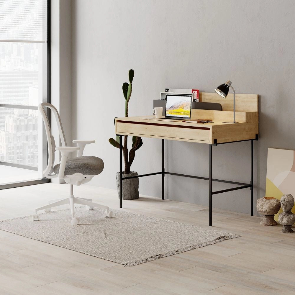 Scrivania con Cassetto 101x60x110 cm in MDF Leila Rovere Antracite