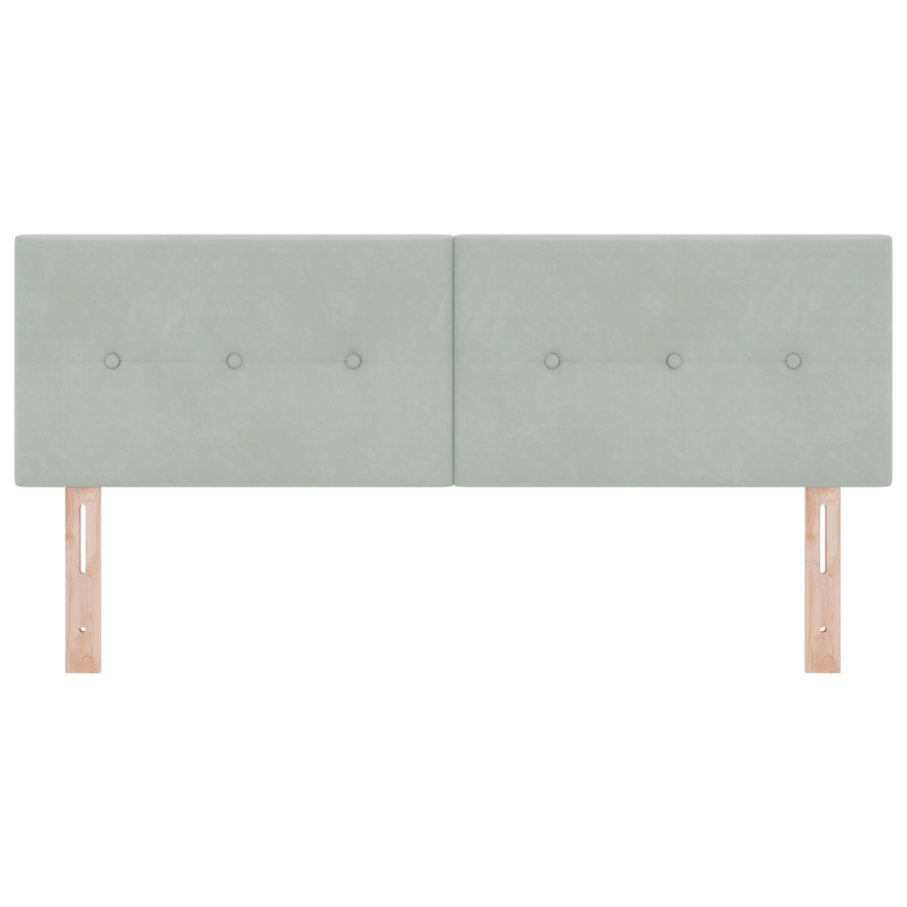 Testiera  Button Tufted Grigio chiaro 160 cm in Velluto