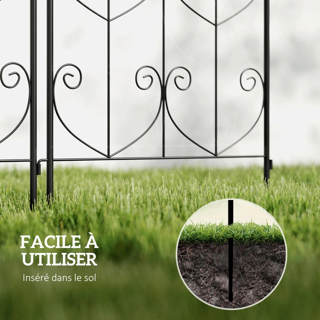 Supporto per piante rampicanti con uccelli ¨C zephmum ¨C 2 pezzi metallo 50x120 cm nero