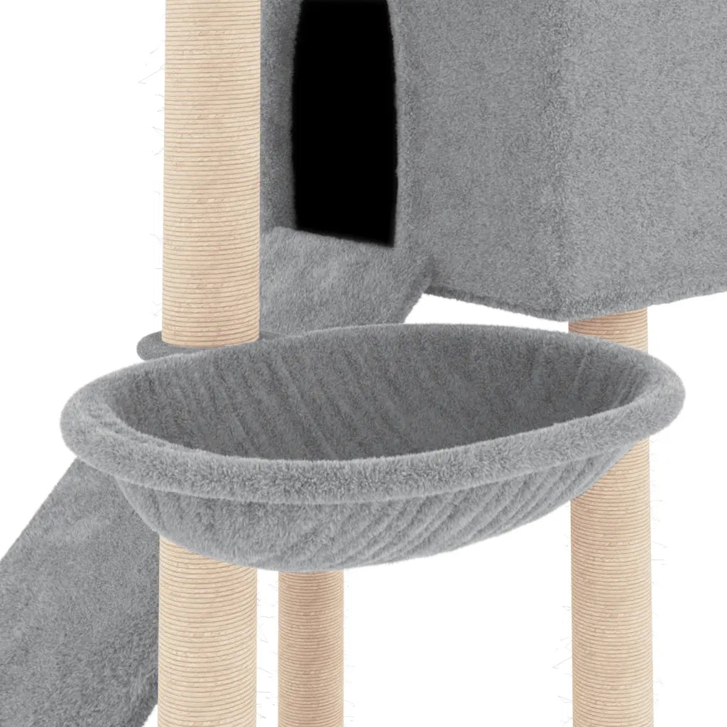 Albero per Gatti con Tiragraffi in Sisal Grigio Chiaro 153 cm 171751