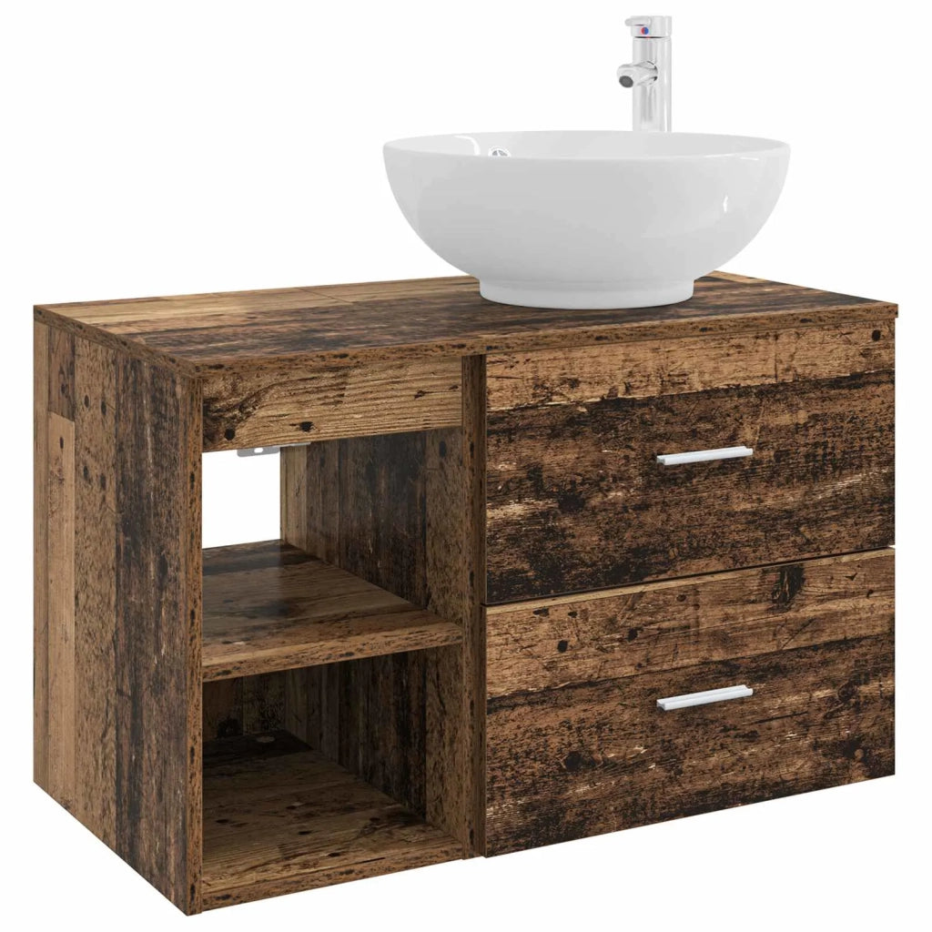 Set di mobili per il bagno 2 pz Legno antico 3403918