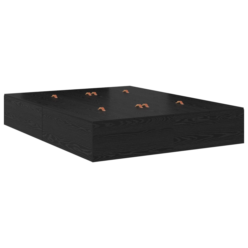 Struttura letto con contenitore in rovere nero 160x200 cm