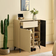 SCARPIERA con 2 ante e 1 cassetto 75x35x90 cm MDF colore legno