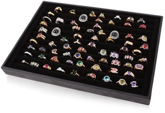 Display da anelli Scatola da anelli Cassetta da anelli per 100-120 anelli 35 x 24cm