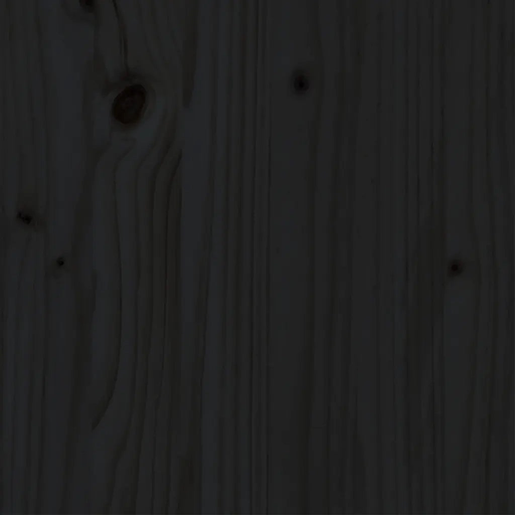 Giroletto-Struttura Letto Nero in Legno Massello 140x190 cm 227849