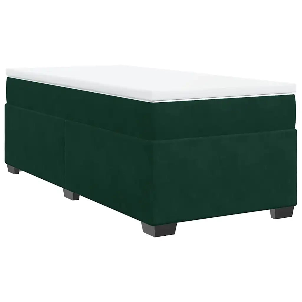 Giroletto a Molle con Materasso Verde Scuro 100x200 cm Velluto 3285266