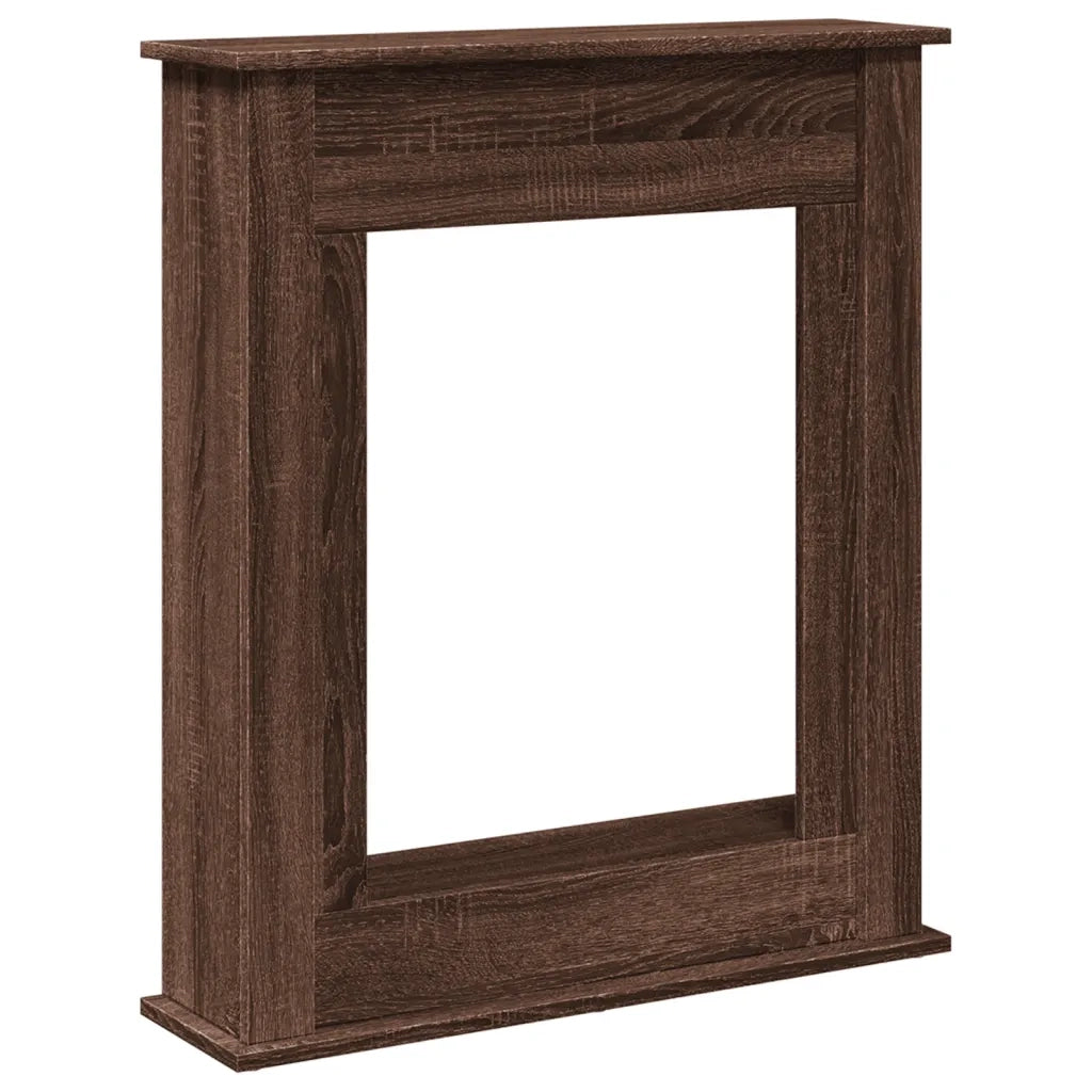 Cornice per Camino-Rivestimento per Camino Rovere Marrone 75x20x87,5 cm in Truciolato
